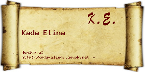 Kada Elina névjegykártya